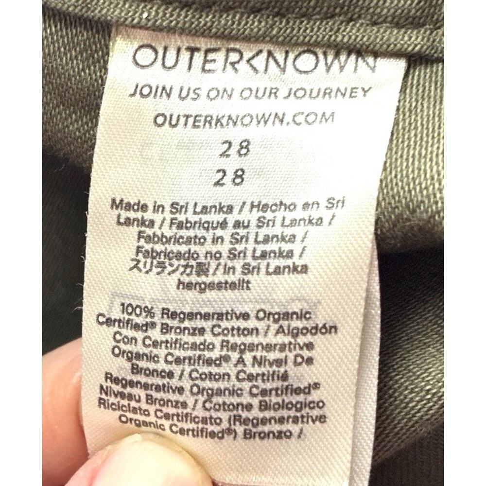 NWT Outerknown Sz 28 Olive Green Utility Military Organic Ctn Wide Leg Pockets - Picture 6 of 12